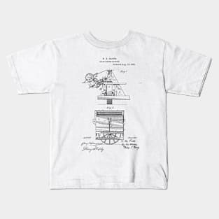 Grain Binding Machine Vintage Retro Patent Hand Drawing Funny Novelty Gift Kids T-Shirt